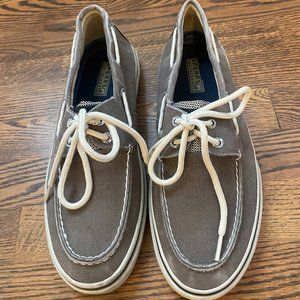 Sperry Mens Topsiders size 9; deck shoes, gray; halyard sneaker
